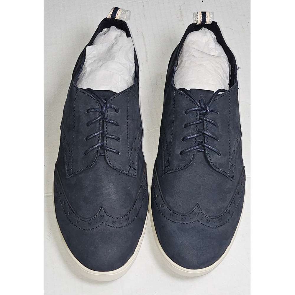 ED Ellen DeGeneres Averie Womens 8.5 Navy Blue Leather Wingtip Oxford Shoes - Picture 2 of 12